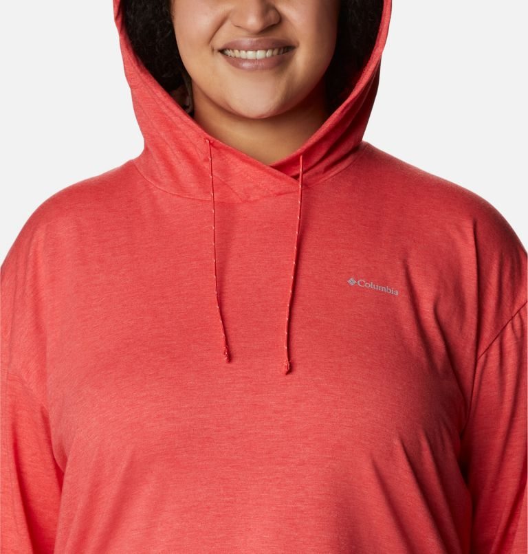 Women's Columbia Sun Trek Pullover Hoodie Red | Plus Size CA-W35A8